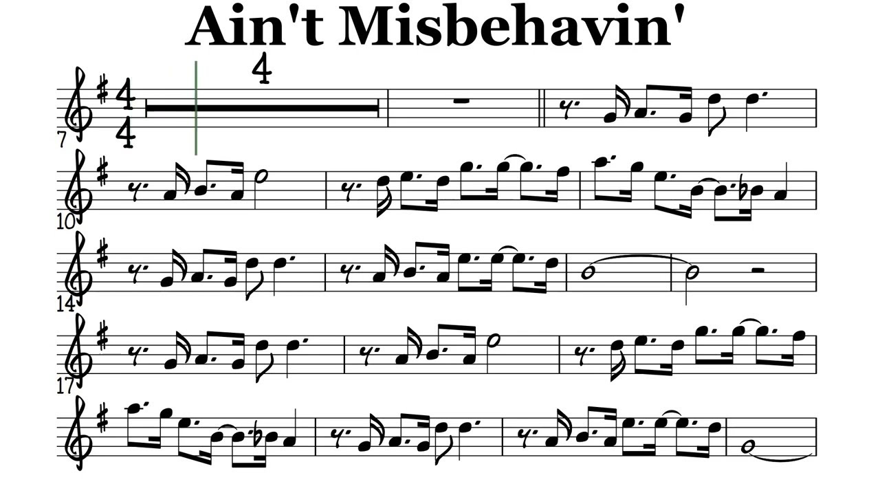 Ain't Misbehavin' Bb Instruments Sheet Music Backing Track Play