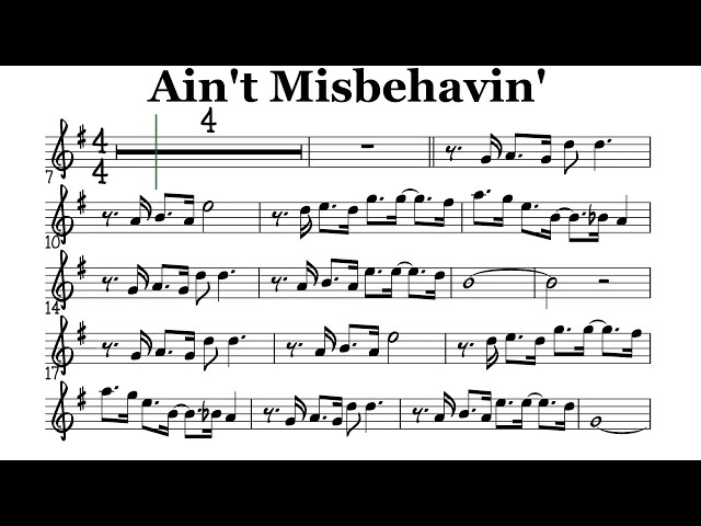 ボーカル　ビッグバンド譜面：Ain't Misbehavin' Ain't Misbehavin' Bb Instruments Sheet Music Backing Track Play