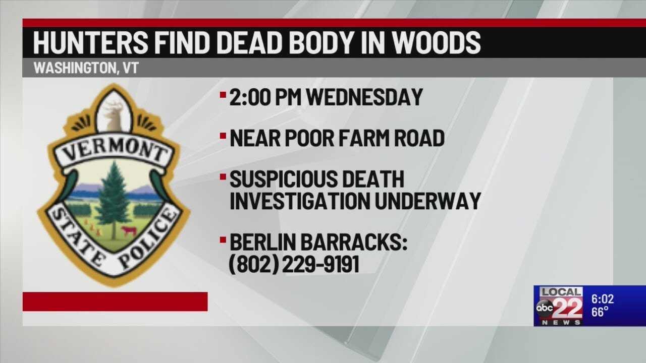 Vermont State Police investigating suspicious death in Washington - YouTube