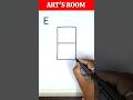 Easy Drawing With Alphabet 5 | Post Box Drawing With Letter E #shorts #youtubeshorts #artsroom