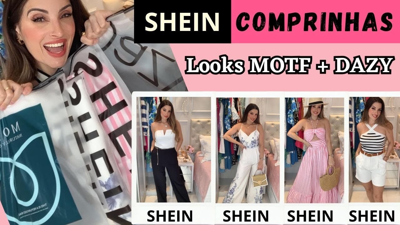 Comprinhas SHEIN de looks verão elegantes: vestidos, macacões e alfaiataria das linhas MOTF e DAZY.