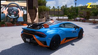 Lamborghini Huracán STO - Forza Horizon 5 | Steering Wheel Gameplay