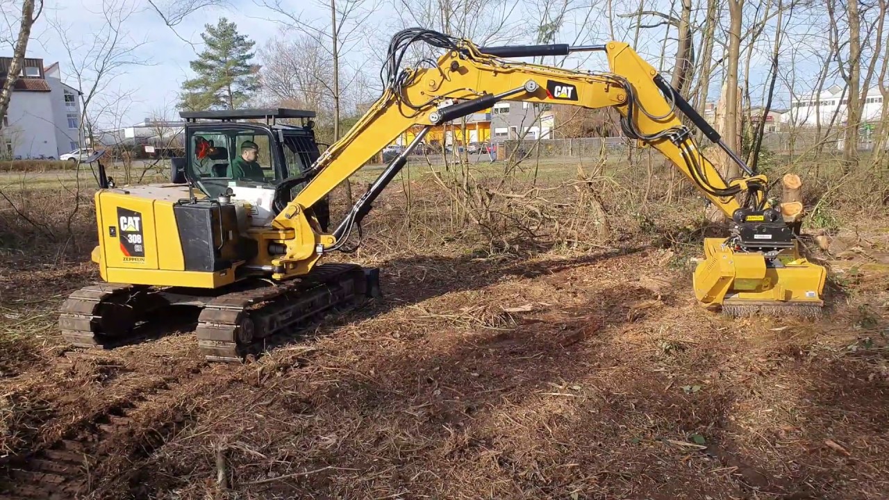 Forstmulchen 2020 mit CAT 308 CR und Seppi