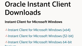 oracle instant client installation windows 10