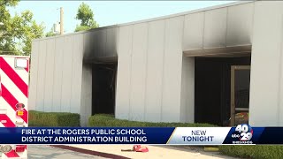 Crews respond to fire at Rogers school administration building