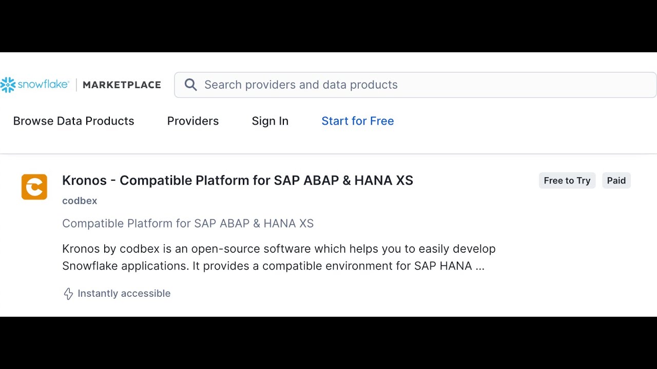 Kronos on Snowflake Marketplace