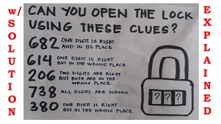 Open Lock by Cracking Code Puzzle with Answer and Explanation Part 1 [with English subtitle]