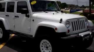 2012 JEEP WRANGLER SAHARA 4 DOOR UNLIMITED WHITE WALK AROUND REVIEW SOLD! 5J274A JEEP WRANGLER LIFT
