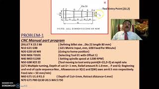 CNC MANUAL PART PROGRAMMING-LATHE-DEMO-DENFORD FANUC TURNING SIMULATION SOFTWARE-PROBLEM-1-SESSION-1