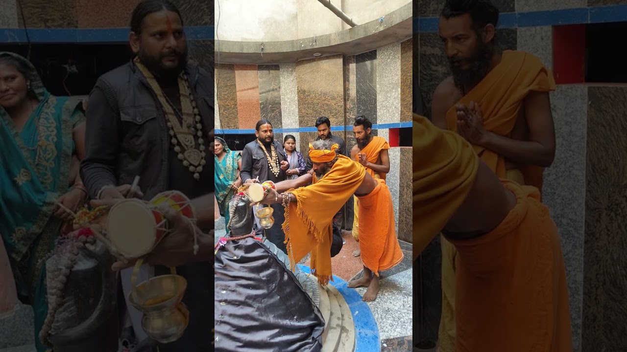 श्री विंध्य महाकाल आश्रम में भगवान का दर्शन कराते स्विट्जरलैंड से आए संत भक्त को पूज्य गुरुदेव भगवान