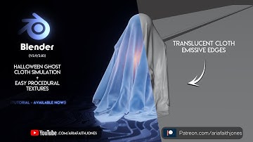 Blender 2.9 | How to make a Halloween Ghost Cloth Simulation + Easy Procedural Textures | TUTORIAL