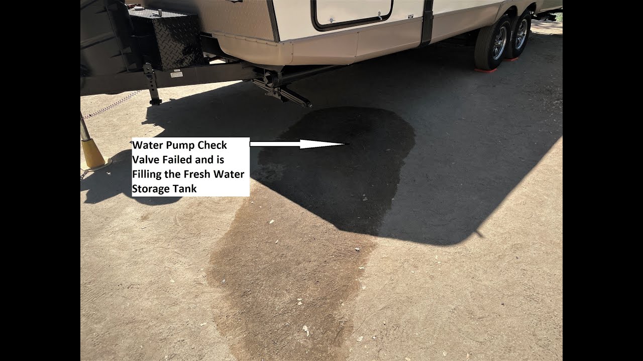 RV Failed Water Pump Check Valve is Leaking and is Filling the Fresh