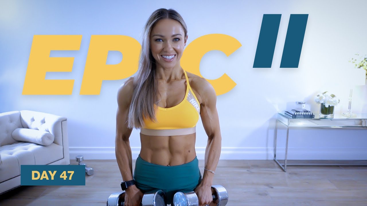 DEFINED Delts & Calf Workout / Dumbbells EPIC II Day 47 Caroline
