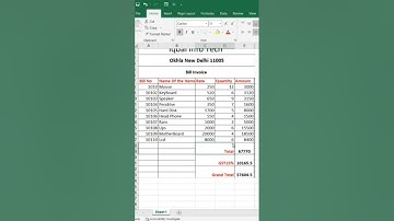 How to create a Bill invoice in Excel sheet #excel #word #iqbalinfotech #computer #msoffice