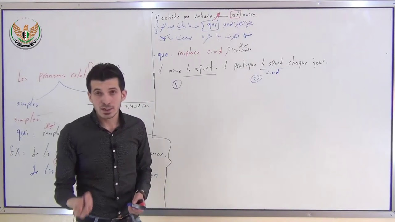 الثالث الثانوي  اللغة الفرنسية الوحدة الأولى  الضمائر الوصلية 1