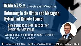 Webinar: Returning to the Office and Managing Hybrid & Remote Teams - 8 September 2021