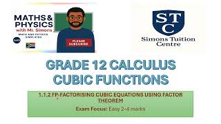 1 1 2 (1 TO 3) FP FACTORISING CUBIC EQUATIONS USING FACTOR THEOREM