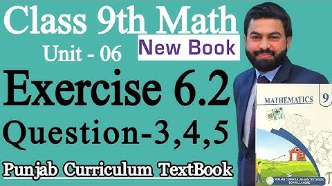 Class 9th Math New Book Chapter 6 Exercise 6.2 Q3,Q4,Q5-9th Class Maths Exercise 6.2- Trigonometry