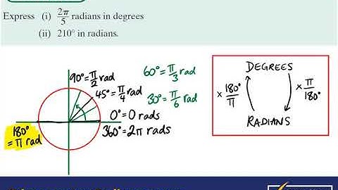 Trigonometry 1 e.g. 1.1 Radian measure