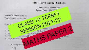Sample paper of class 10 Maths 2022 | Math model paper 2022 | term 1 syllabus class 10 cbse 2021-22