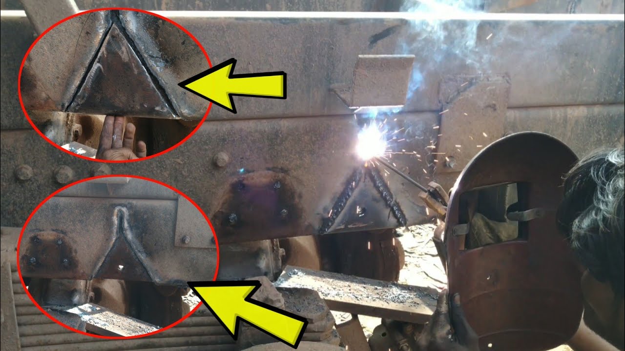How to repair a broken chassis of amw Tipper truck chassis repair