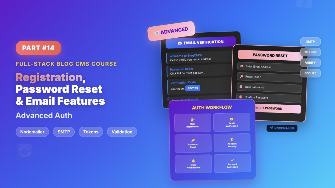 Registration, Password Reset & Email Features | Full-Stack Blog Course ...