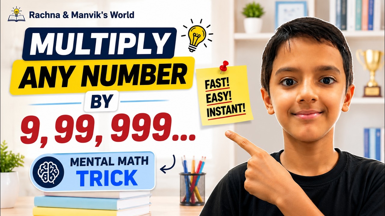 Multiply ANY Number by 9, 99, 999 in SECONDS (Mental Math Trick!) #mentalmath #mathtricks #speedmath