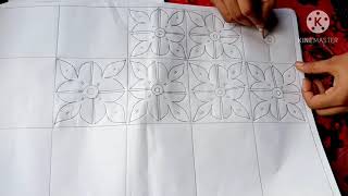 How to drawing nakshi kantha design||nakshi katha design hand drawing tutorial-14|| খাতার নকশা