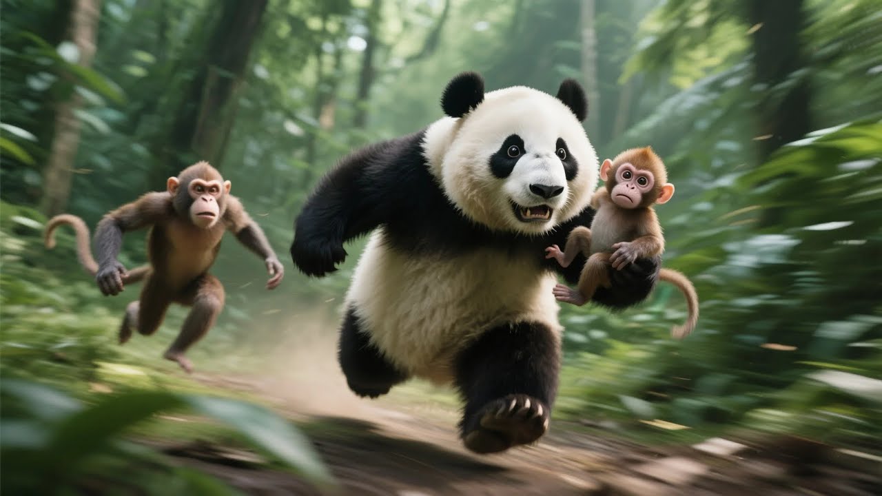 😱 Panda Kidnaps Baby Monkey! Tiger Police Epic Jungle Rescue 🐯🚓 | Emotional Wildlife Story