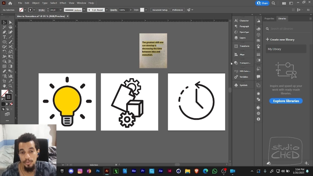 Ched's Design Mentorship 1 - Make vector Icons and learn Adobe Illustrator basics beginner friendly