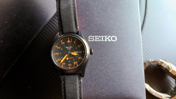 SEIKO 5 Sports New Military Pilot SRPH33 review deutsch, Automatikuhr,  Street Series Orange - YouTube
