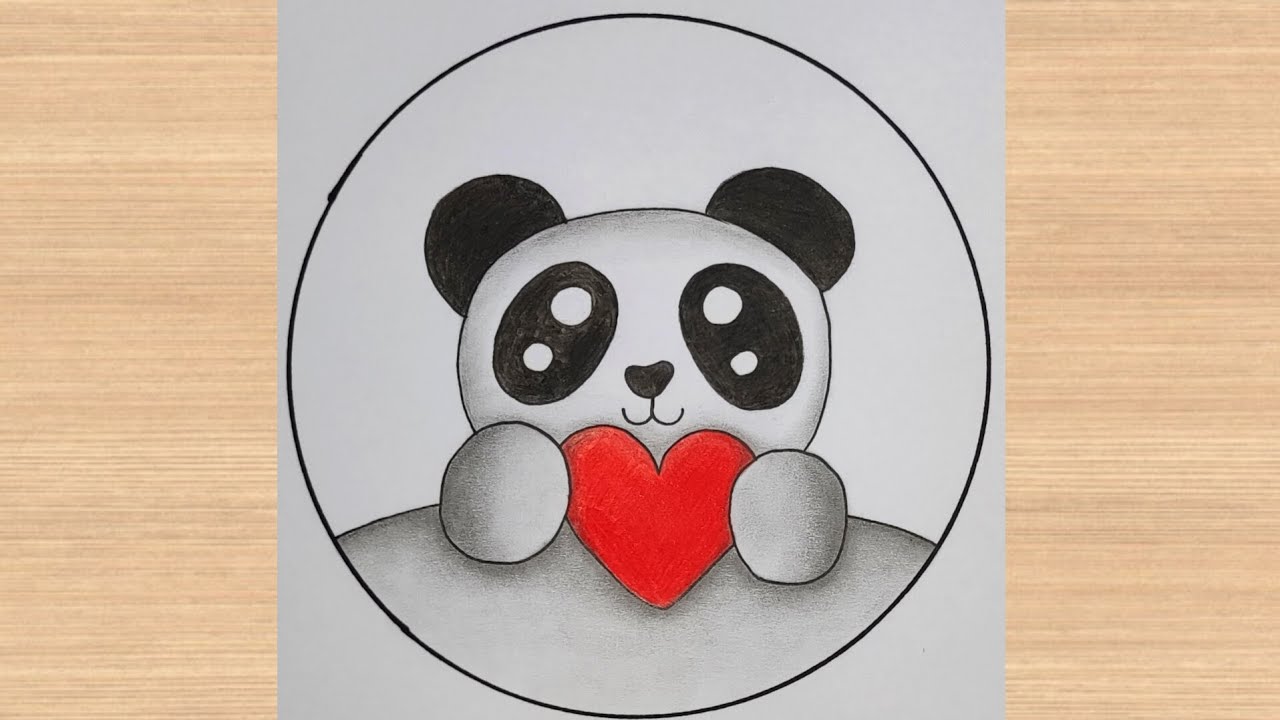 cute panda drawing for begginers step by step easy pencil
