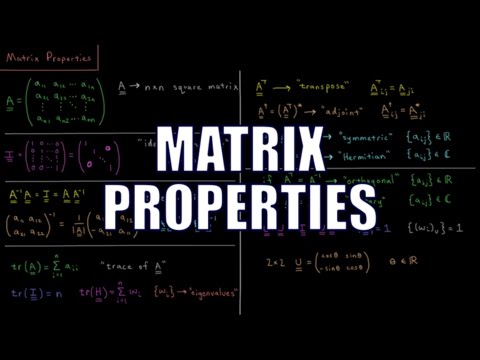 PChem Math 2.4 - Matrix Properties