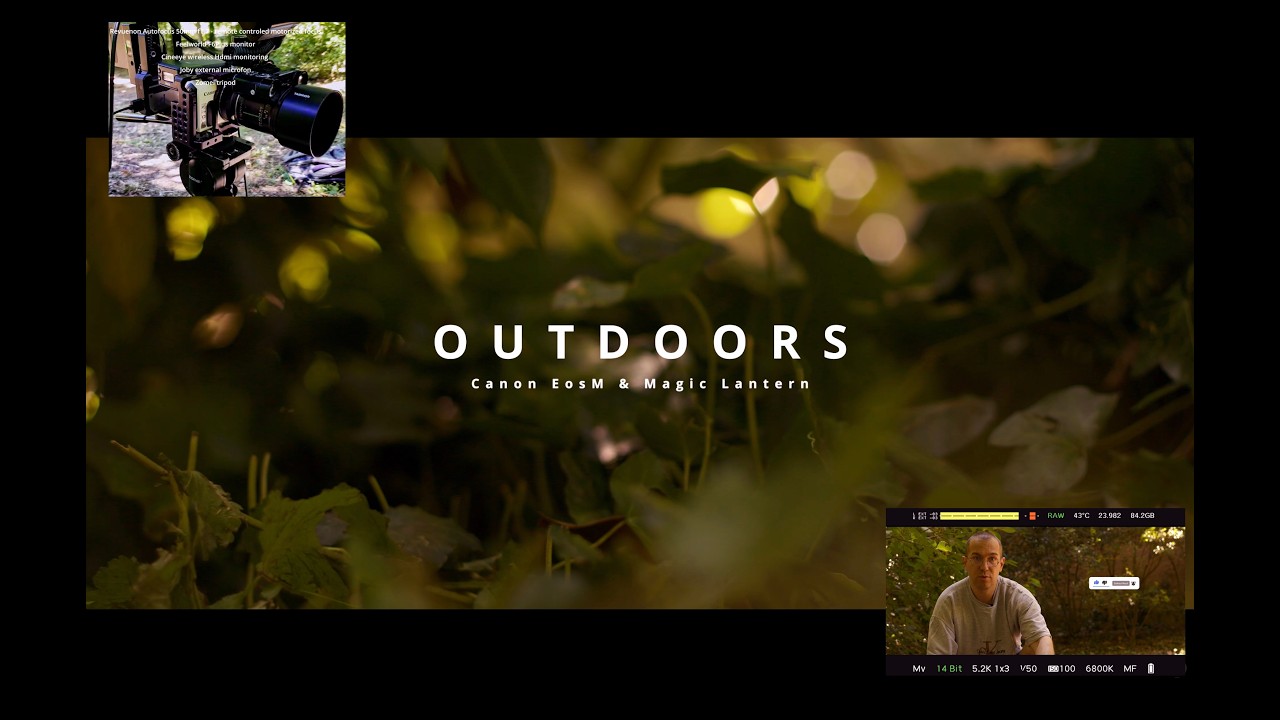 Outdoors Canon EosM & Magic Lantern 5.2K 14Bits RAW