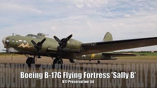 Boeing B-17G Flying Fortress Sally B - Start up, departure and return.