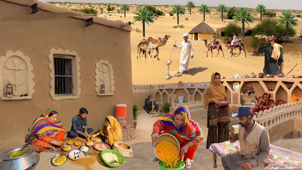 Morning Routine of Desert Village Women | Cooking Unique Traditional Food | Village Life Pakistan