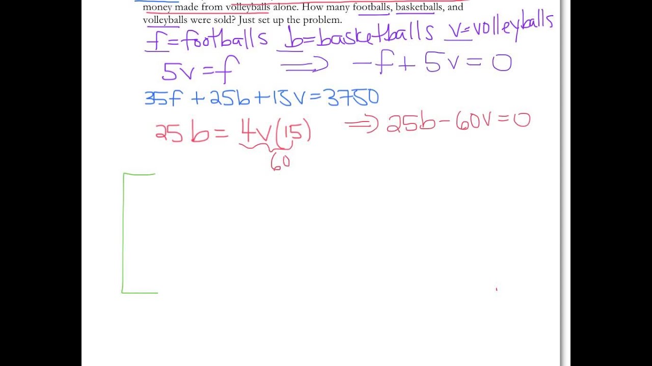 RREF with Word Problems - Matrices - YouTube