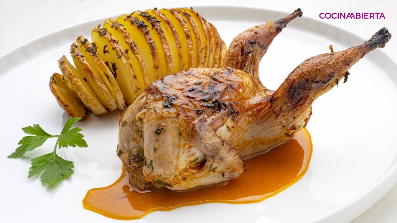 Codornices con salsa de naranja y patatas hasselback // Recetón para estas Navidades