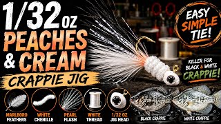 Crappie fishing the 1/32 oz Peaches & Cream Easy Crappie jig tying Tutorial