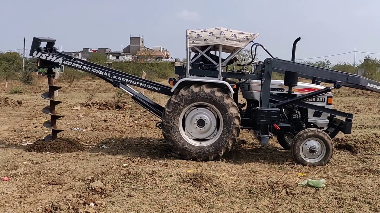 Post Hole Digger (Eicher 551 Tractor mounted) by USHA AGRO INDUSTRIES Vidisha, M.P. | 9009820183
