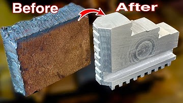A Making Brand New Lathe Chuck Jaw from Solid Metal Plate || Full Machining Process on Old Lathe