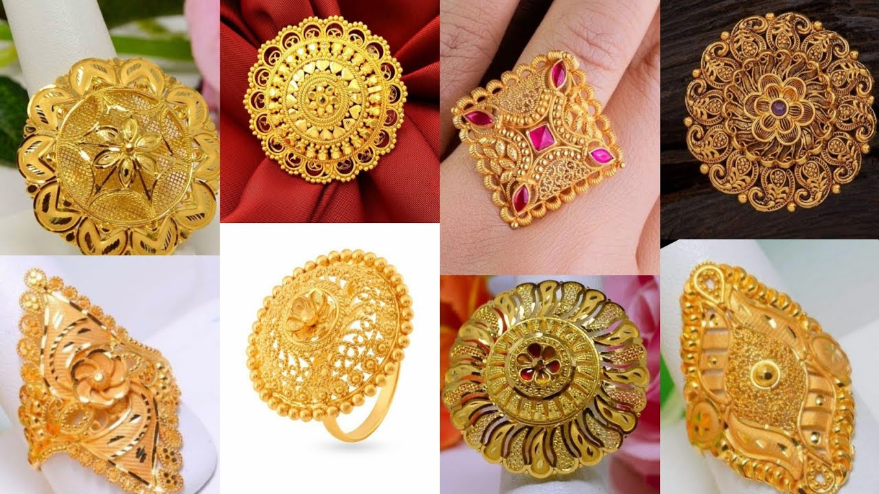 22K Gold Plated Finger Ring South Indian Size 8 Traditional Mother Gift  Jewelry | eBay