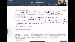 Intro to Stats Chapter 9 Video 4