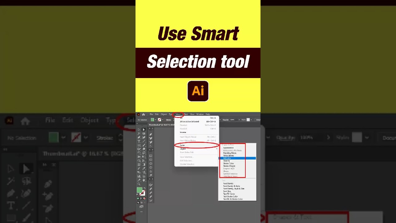 Use the Smart Selection Tool in Adobe Illustrator | Smart Selection Tips