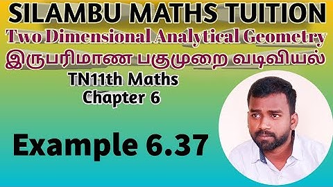 TN11th maths|Example 6.37|Chapter 6|Two dimensional Analytical Geometry in tamil