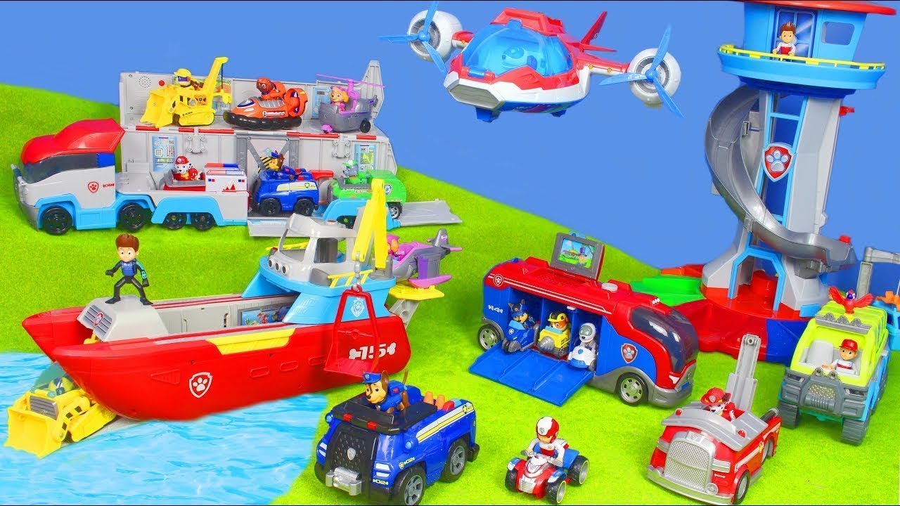 for children's sake of va Paw Patrol Unboxing: Fire Truck, Mighty Pups Chase, Ryder & Fireman Marshall Toys for Kids