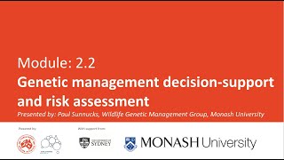 Module 2.2: Decision support and risk assessment