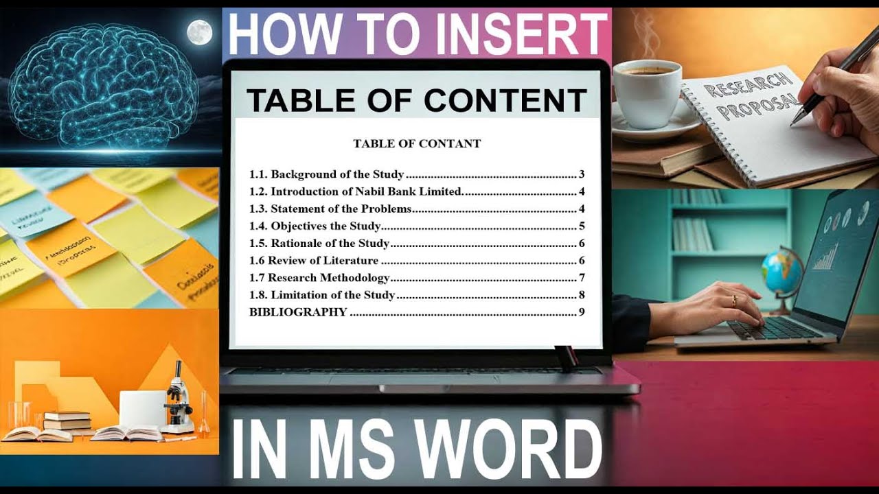 MS Word TOC for Research Proposal || How to insert Table of Content in Ms Word