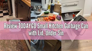Review TODAYGO Small Kitchen Garbage Can with Lid, Under Sink Trash Can, Countertop Stand Compost Bi