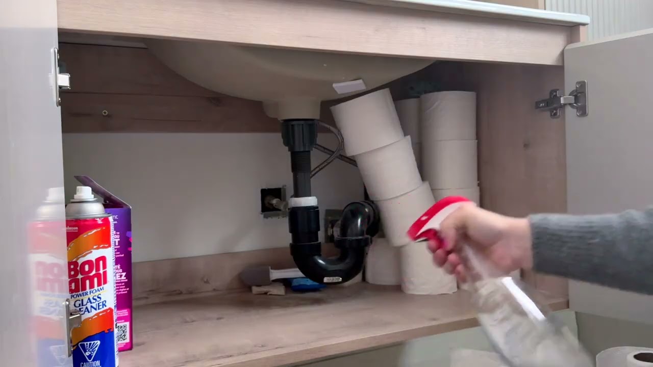 Deep Clean Bathroom ASMR | Wiping Counters, Mirrors, Shower Glass & Vacuuming Sounds